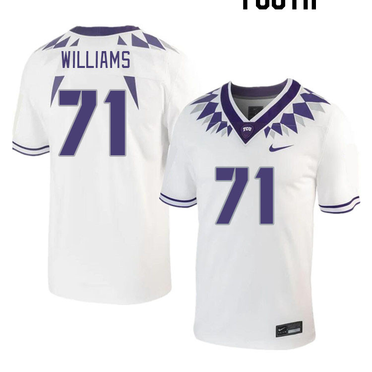 Youth #71 Marcus Williams TCU Horned Frogs 2023 College Footbal Jerseys Stitched-White